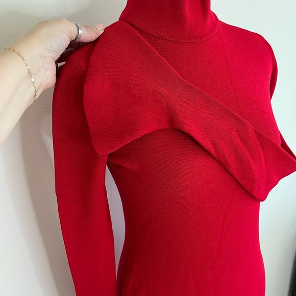 Red ribbed Michael Kors dress size small (0121) - Picture 2 of 5